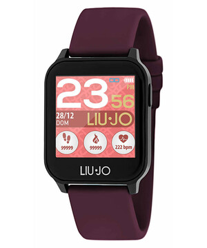 Bordowy smartwatch na pasku silikonowym Liu Jo.