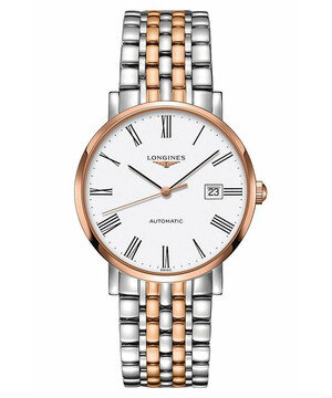 Zegarek pozłacany na stalowej bransolecie Longines Elegant Automatic L4.910.5.11.7
