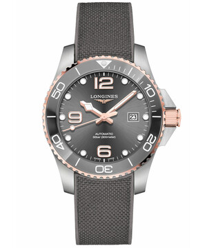 Szary zegarek nurkowy Longines HydroConquest Automatic L3.782.3.78.9
