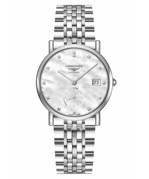 Zegarek damski Longines Elegant Lady L4.312.4.87.6, tarcza z masy perłowej z diamentami