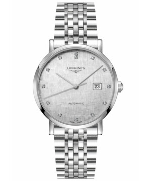 Zegarek męski Longines Elegant Automatic L4.911.4.77.6 na bransolecie z diamentami na tarczy