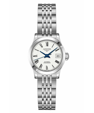 Elegancki zegarek Longines Record L2.320.4.11.6 na stalowej bransolecie