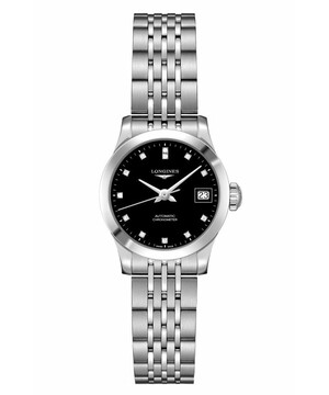 Szwajcarski zegarek Longines Record L2.320.4.57.6 na stalowej bransolecie