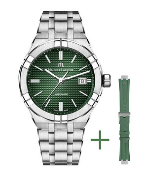 Zegarek Maurice Lacroix Aikon Automatic AI6008-SS00F-630-D z zielonym paskiem gumowym gratis
