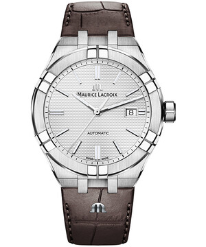 Zegarek z brązowym paskiem Maurice Lacroix Aikon Automatic 42 mm AI6008-SS001-130-1