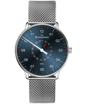 MeisterSinger Neo Plus Pointer Date Sunburst Steel Blue NED417 zegarek męski 40 mm.