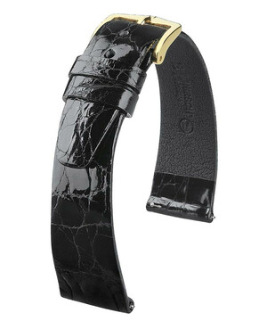 Pasek z krokodyla Hirsch Prestige kolor czarny 14 mm
