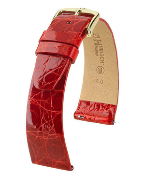 Pasek z krokodyla Hirsch Prestige kolor czerwony 14 mm