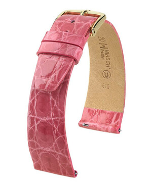 Pasek z krokodyla Hirsch Prestige kolor różowy