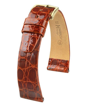 Pasek z krokodyla Hirsch Prestige kolor złotobrązowy 14 mm