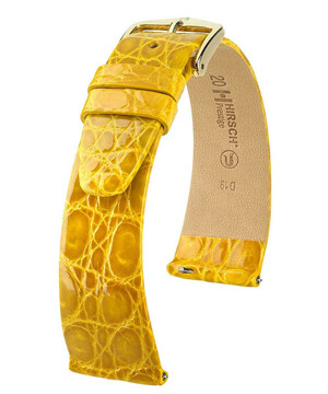 Pasek z krokodyla Hirsch Prestige kolor żółty 20 mm