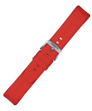 Czerwony, wodoodporny pasek gumowy do zegarków Tissot T-Touch Connect Solar
