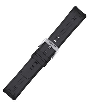 Czarny, wodoodporny pasek gumowy do zegarków Tissot T-Touch Connect Solar
