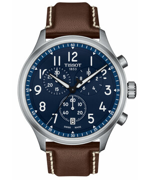 Męski zegarek sportowy Tissot z niebieską tarczą