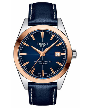 Klasyczny zegarek męski na niebieskim pasku Tissot