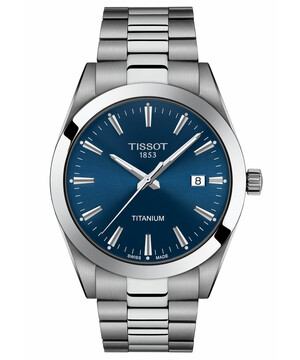 Tytanowy zegarek z niebieską tarczą Tissot Gentleman Titanium