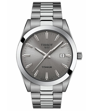 Tytanowy zegarek z szarą tarczą Tissot Gentleman Titanium