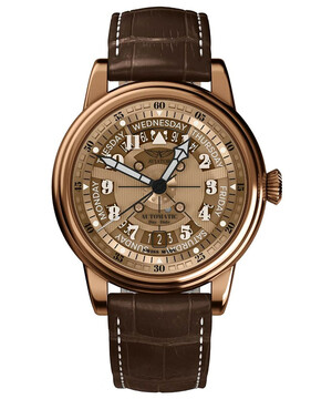 Złoty zegarek szkieletowy Aviator Limited Edition