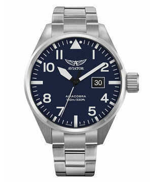 Męski zegarek w stylu lotniczym na bransolecie Aviator Airacobra