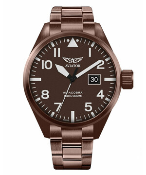 Męski zegarek w stylu lotniczym na bransolecie Aviator Airacobra P42