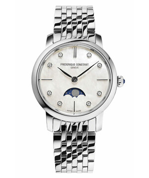 Szwajcarski zegarek na bransolecie Frederique Constant Slimline Moonphase