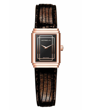 Francuski zegarek z różowo złotą kopertą Herbelin Art Deco 1925 s