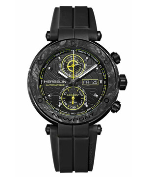 Limitowany czarny zegarek Herbelin Newport Carbon Titanium Automatic