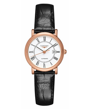 Damski różowo złoty zegarek Longines Elegant Lady