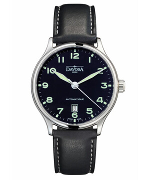 Klasyczny zegarek męski na czarnym pasku z eko skóry Davosa Classic Vegan