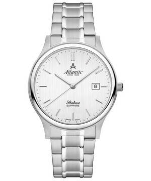 Srebrny zegarek męski klasyczny Atlantic