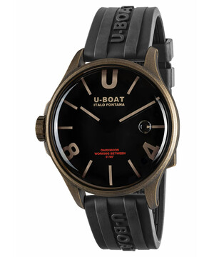 Duży zegarek męski z brązową kopertą U-BOAT Darkmoon