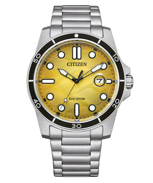 Zegarek męski nurkowy Citizen z żółtą tarczą