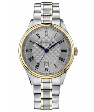 Srebrno złoty zegarek damski Aerowatch na bransolecie