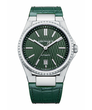 Męski zegarek Aerowatch na zielonym pasku