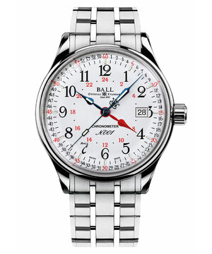 Limitowany zegarek męski z funkcją GMT Ball Trainmaster Standard Time GMT