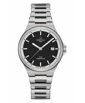 Srebrno-czarny zegarek Certina DS-7