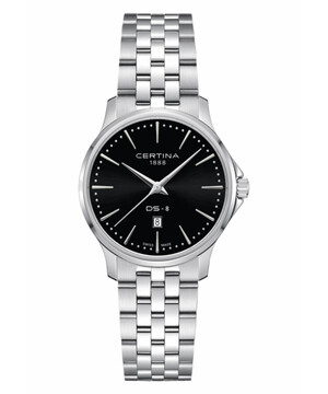 Srebrny zegarek klasyczny damski Certina DS-8 Lady