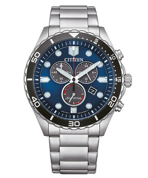 Zegarek nurkowy z chronografem Citizen Aqua, niebieska tarcza