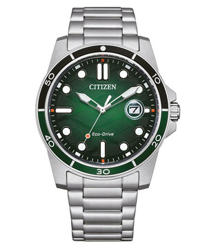 Zegarek męski nurkowy Citizen z zielona tarczą