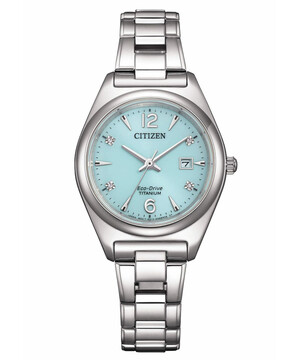 Zegarek damski Citizen Super Titanium EW2601-81M z zieloną tarczą