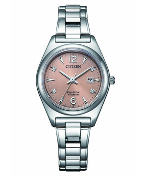 Damski zegarek Citizen Super Titanium EW2601-81Z z tarczą w kolorze różowego złota