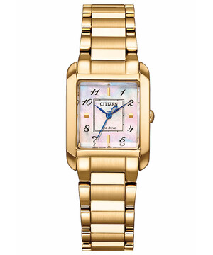 Kwadratowy zegarek damski w złotej wersji