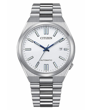 Zegarek automatyczny Citizen Mechanical Tsuyosa z tarczą w kolorze białym z niebieskimi wskazówkami