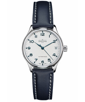 Zegarek damski automatyczny Davosa Classic Lady Automatic 166.188.16V z niebieskim paskiem