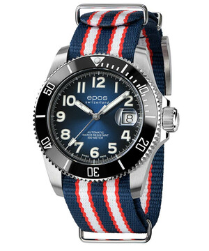 Tytanowy zegarek nurkowy Epos Sportive Diver Titanium 3504.131.80.36.66 z paskiem NATO