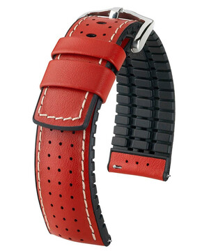 Pasek do zegarka Hirsch Tiger czerwony 18 mm