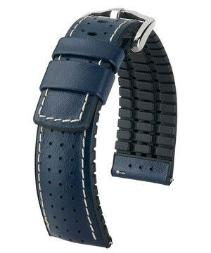 Pasek do zegarka Hirsch Tiger niebieski 18 mm