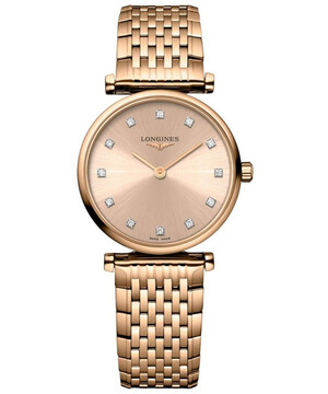 Zegarek damski różowozłoty z diamentami Longines