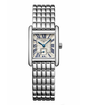 Prostokątny zegarek damski na bransolecie Longines DolceVita Mini
