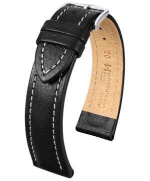 Sportowy pasek do zegarka Hirsch Buffalo kolor czarny 18 mm